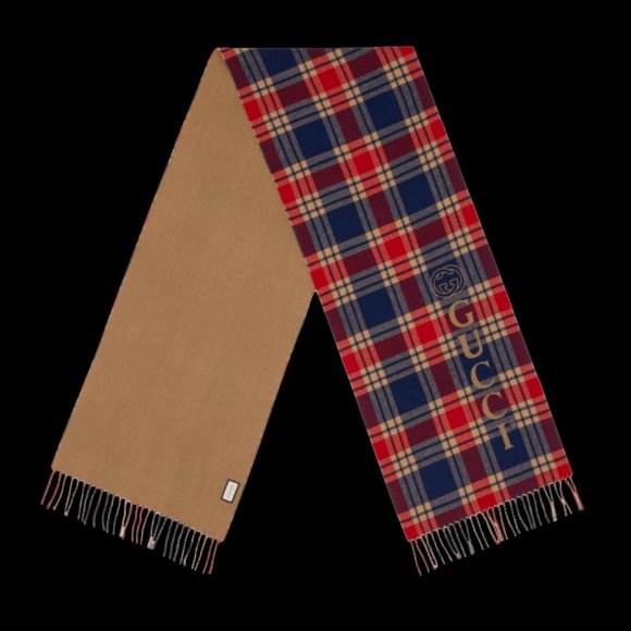 Gucci Vintage Logo Wool Check Scarf - Picture 2 of 10